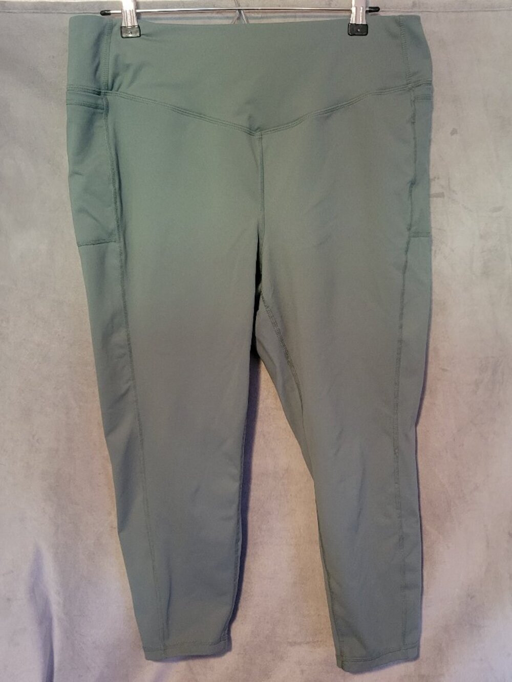 Torrid Green Ankle Leggings Plus Size 2 Skinny Stretch Pockets Nylon Spandex